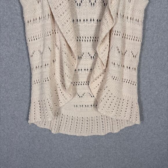 Sonoma Cardigan Vest Medium Cream Crochet Sheer Festival Farmhouse‎ Cottage Boho - Picture 3 of 9